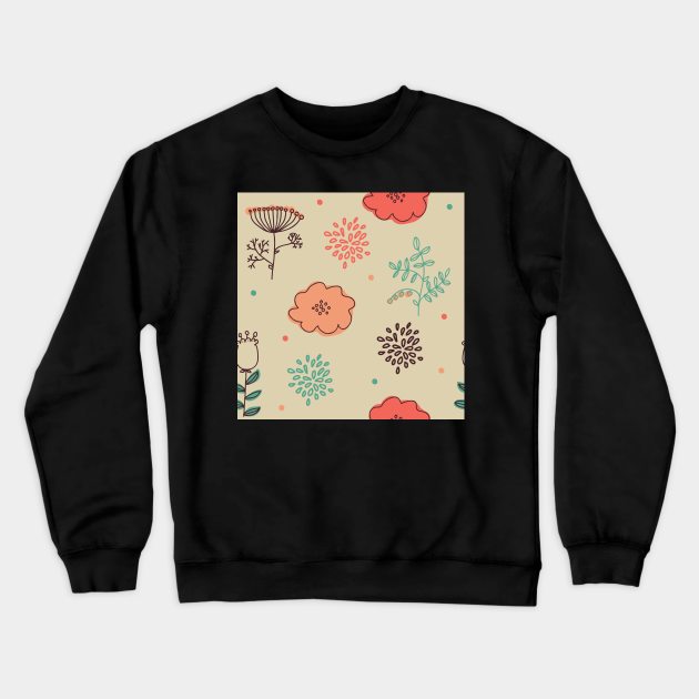 Elegance Seamless pattern with flowers, vector floral illustration in vintage style Crewneck Sweatshirt by Olga Berlet